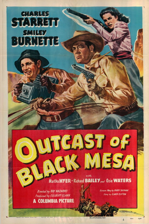 outcast of black mesa 1950 one sheet poster folded